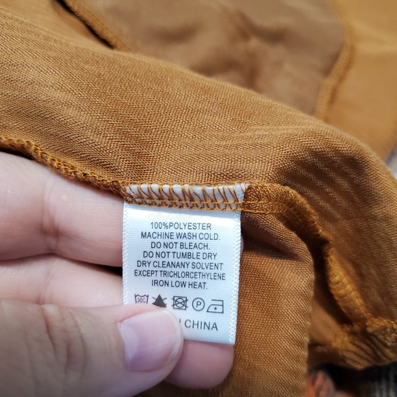 Prissy Jane Tan Corduroy Flannel Plaid Fall Cozy Casual Long Top Shacket XL - Picture 7 of 7